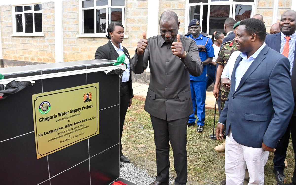 Opened the Chogoria Water Supply Project in Chogoria, Tharaka Nithi County, that will serve more than 160,000 people in the region.