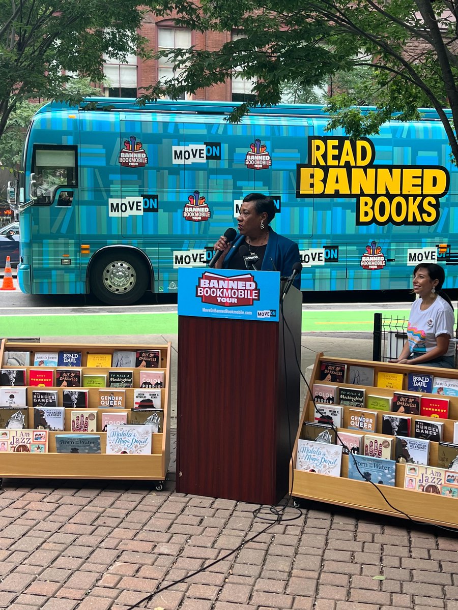 BeckyPringle's tweet photo. It was invigorating to join my colleagues today to speak out for the #FreedomToRead.

As I said there—we demand liberty for students across the nation. We will not allow extreme politicians to prevent our students from learning. https://t.co/OvDmnSWfZX