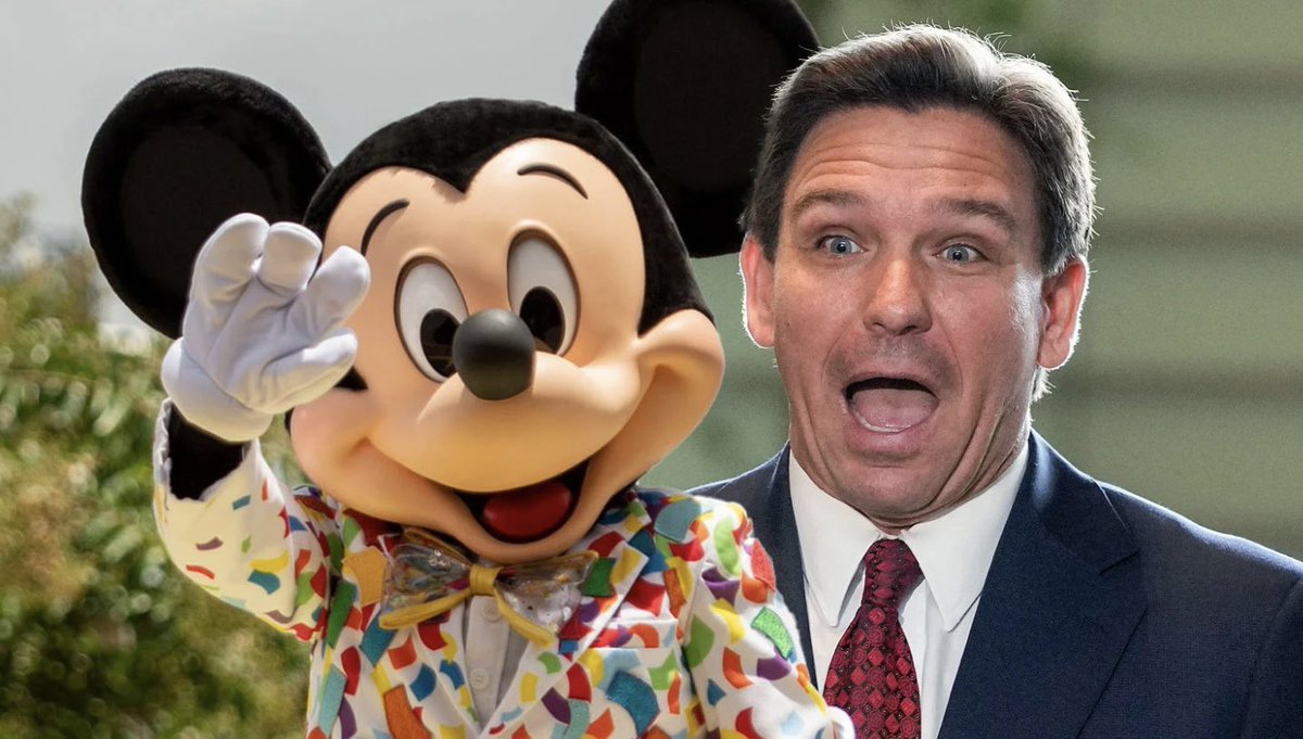 joncoopertweets's tweet photo. Disney CEO Bob Iger has fired back at Ron DeSantis’ ridiculous claims that “woke” Disney is trying to sexualize kids. “The notion that Disney is in any way sexualizing our children quite frankly is preposterous and inaccurate.”

I’m on Team Mickey. How about you? https://t.co/P8GqJGbzOR