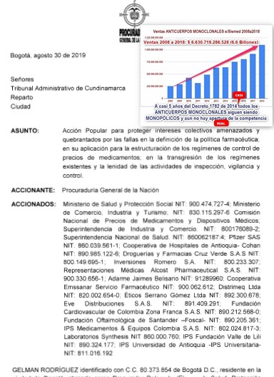 OBSERVAMED's tweet photo. #SITDIS_yá 1. Anticuerpos Monoclonales causaron el mayor desangre de recursos del sistema de salud. La CNPMyDM y @MinSaludCol deben VALIDAR y ANALIZAR los datos aportados por Gremios Médicos en Coadyuvancia de Acción Popular de
@PGN_COL en2019: Venta MABs2018 >$1.000.000 Millones https://t.co/wR1r3fdi5p