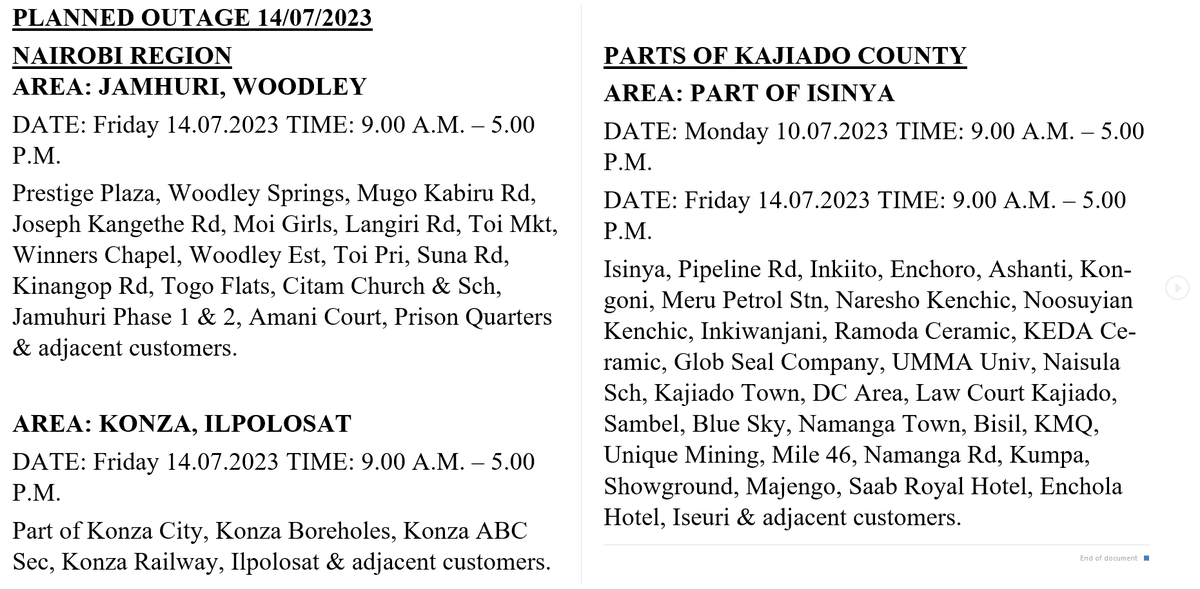 Hello, these areas will be affected by scheduled power interruptions tomorrow, 14.07.2023. ^DO