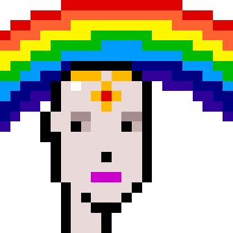 Kinder_NFT_art's tweet photo. @FLAMINGODAO 🌈, the elusive 8th trait. 
#pridepunks2018 https://t.co/2cCUCvfEYb