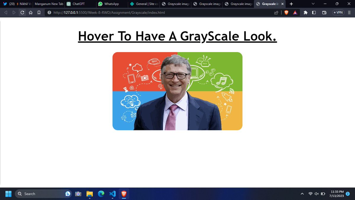 nikhilxtech's tweet photo. Day-51✅🚀
🌑: Created a stunning image using a grayscale filter today! Can you guess what's hiding beneath the monochromatic layer.
 #GrayscaleMagic #HoverToReveal #HiddenGems
https://t.co/XD8yruzUcC

#100DaysOfCode #learnInPublic https://t.co/8giFZy6w5o