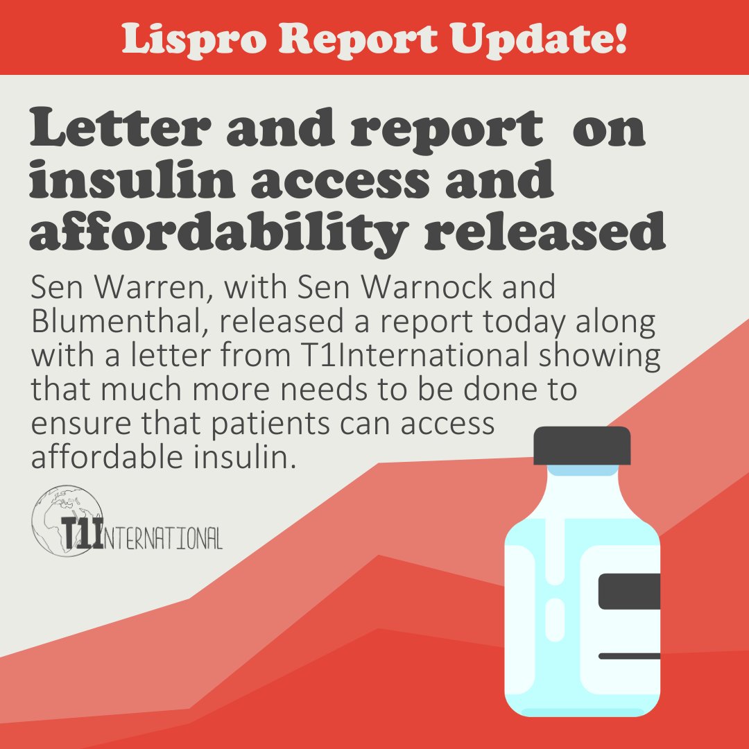 t1international's tweet photo. Sen Warren released a report today along with a letter from T1International showing much more needs to be done to ensure that patients can access affordable insulin.

See the report and letter here: https://t.co/iNZVj6yhQn 
Take action today: https://t.co/Xnb5KNMCEl https://t.co/CpVLPeIZim