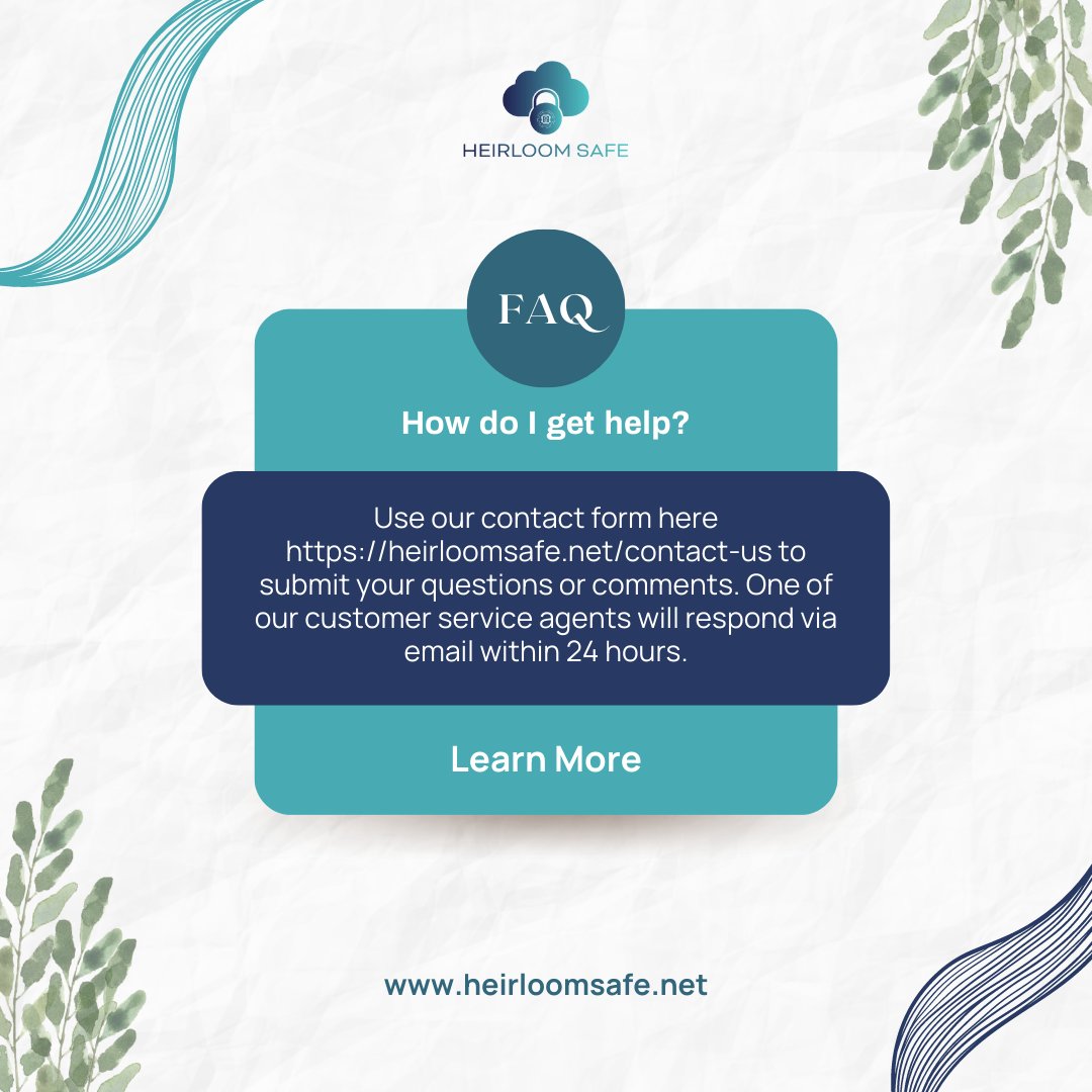 If you have additional questions, feel free to contact us or visit heirloomsafe.net for more!
.
.
.
.
#digitalvault #will #datasecurity #livingtrust #estateplan #personaldocuments #securedashboard #legacy #legacycontact #estateplanning #vitaldocuments #estateplan