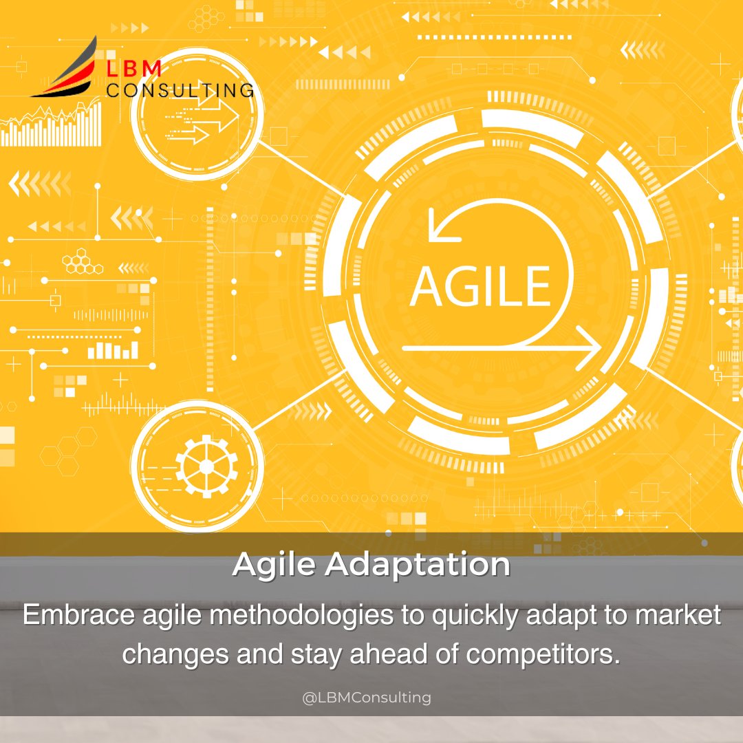 LBMConsultingCA's tweet image. In today's fast-paced business landscape, staying agile is key. At #LBMConsultingCA, we champion agile methodologies to help businesses keep pace and leap ahead of competitors. Embrace speed, flexibility, and a customer-centric approach. #AgileMethodologies