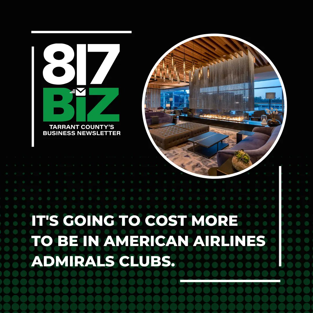 Effective July 23, the one-day price goes from $59 to $79 per guest. Annual memberships are going from $650 to $850, minus discounts for Gold and Executive Platinum members. 
Lucky for our subscribers - our newsletter is always free. Sign-up today at 817biz.com.