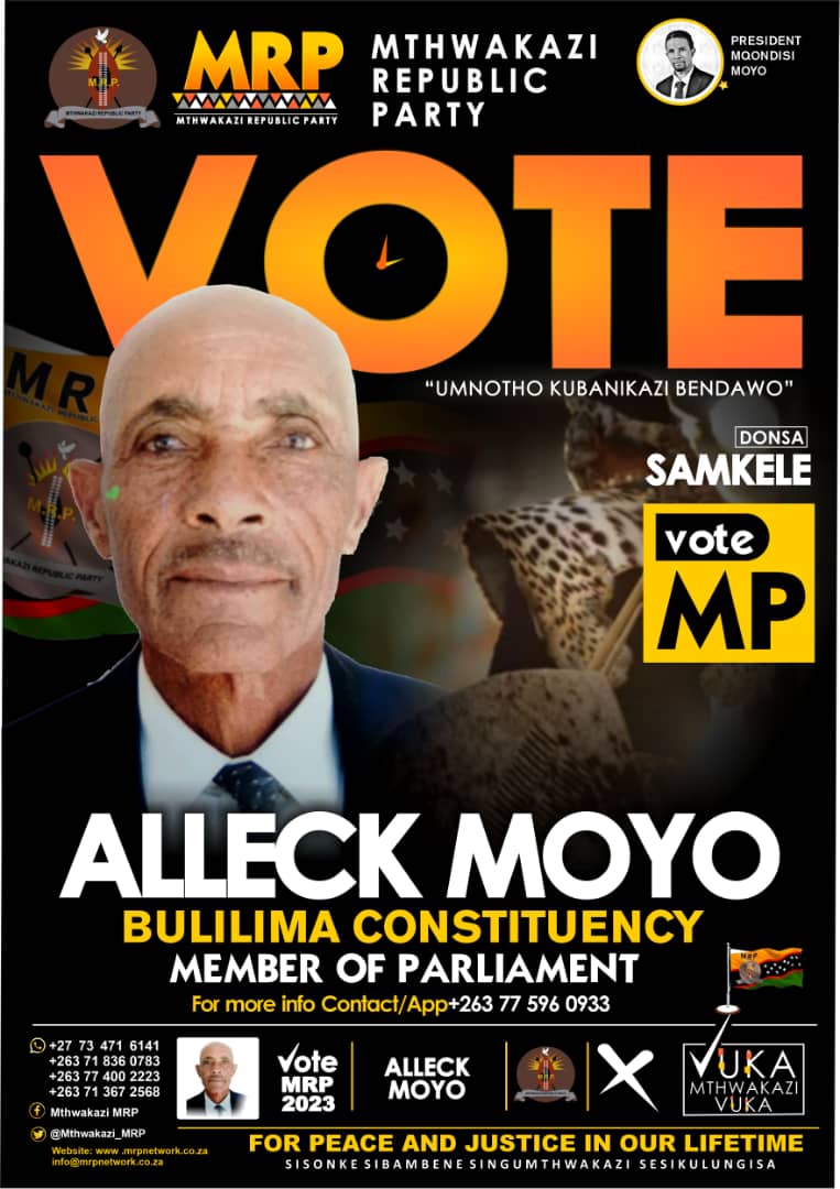 MRP Bulilima Constituency MP.
#VoteMRP2023 
Aleck Moyo
We trust our elders!!