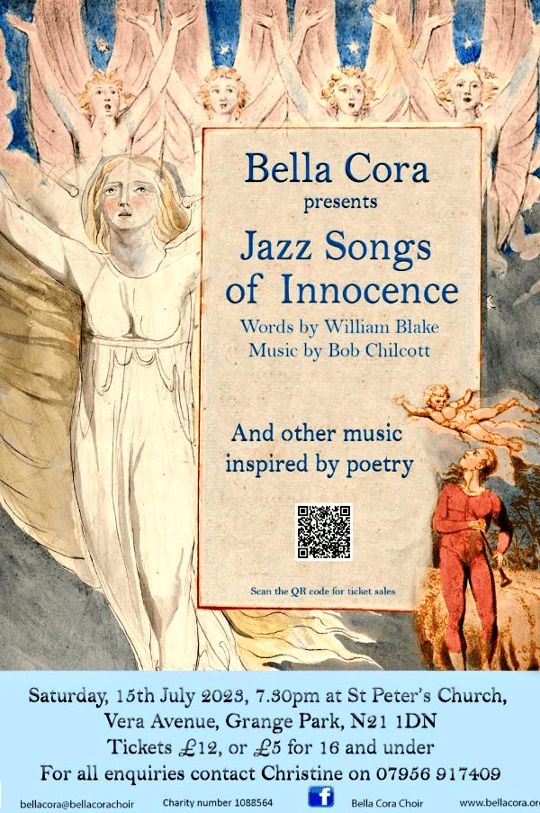 Blake_Society's tweet image. 🎶🎺In the mood for music?🎷🎵

Join the glorious @bellacorachoir this Saturday, 15th July, as they tune their jazz voices to William Blake's Songs of Innocence, set to music by @bobchilcott

🎶Tickets here: ticketsource.co.uk/whats-on/winch…