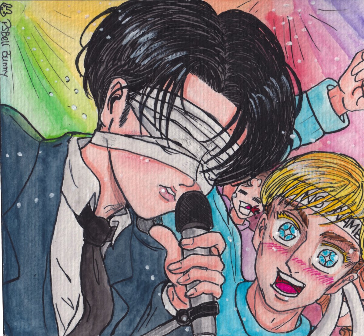 PsbellBunny's tweet photo. Day 3  - Band AU

@ModernEruriWeek 
#ModernEruriWeek2023 
#ModernEruriWeek
#levi
#leviackerman
#erwin 
#erwinsmith 
#eruri 
#sweeteruri 
#attackontitan 
#shingekinokyojin https://t.co/6rOV7Q5SxS