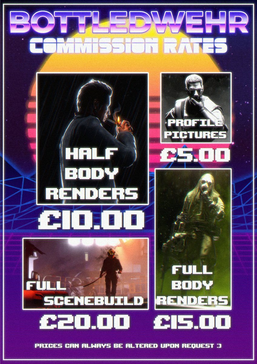BottledWehr's tweet photo. I make commissions now... that's new
-----------------------------------------------------------
Drop me a DM if you're interested :)

#Commission #commissions #CommissionSheet #SFM #SourceFilmmaker #art #drawing #animation https://t.co/SYNNun22tS