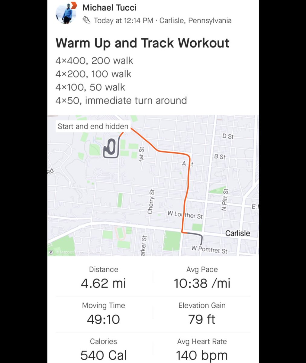 OldguyInspire's tweet image. Got the track workout in today. Excited that I have done it 3 weeks in a row. I think this is going to help my running a lot! #running #trackworkout