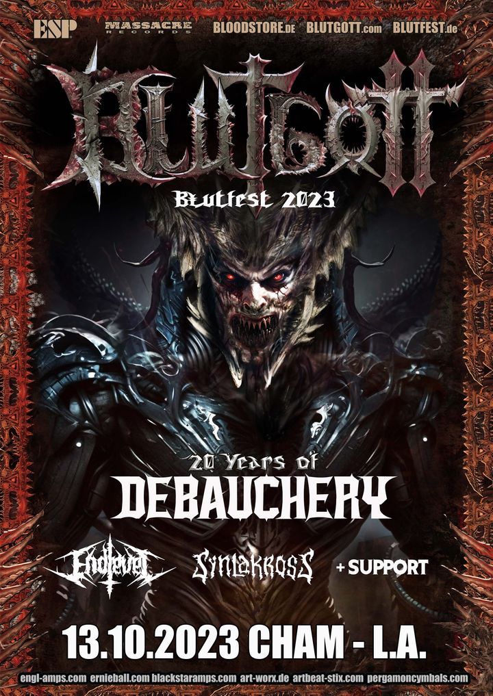Synlakross's tweet photo. 🇩🇪 🔥GERMANY 🔥🇩🇪
We are glad to announce that we'll share the stage with DEBAUCHERY, who celebrate 20 years of career, and ENDLEVEL at the L.A. Cham
Don't miss it! Pre-sale tickets: https://t.co/uTju5UBizx
#Debauchery #Endlevel #SynlakrosS #AurumBookings #EuropeanTour2023 #Metal https://t.co/YQltsdDrwx