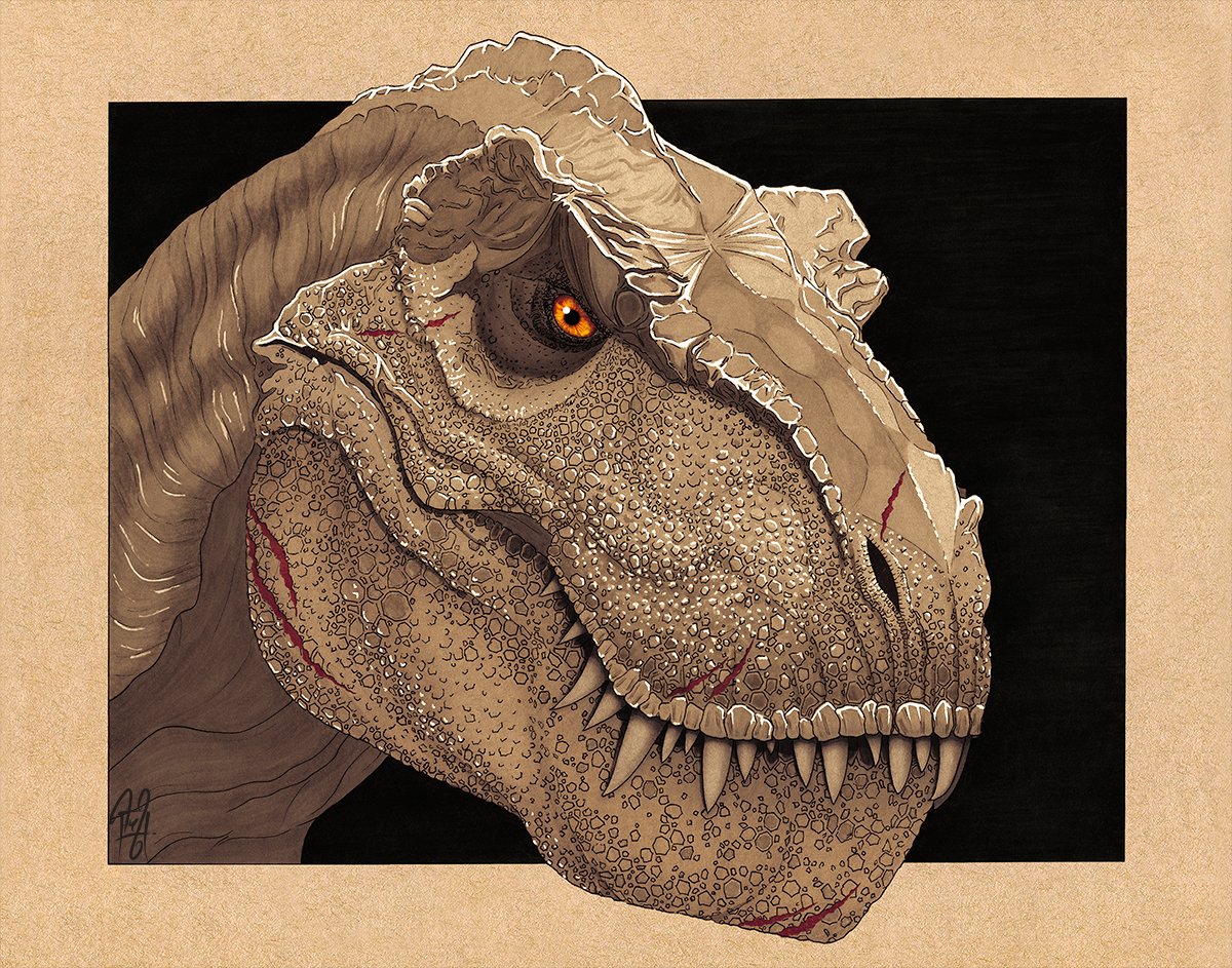 whyst's tweet photo. She sees you 👀

#Dinosaurs #TraditionalArt #JurassicPark https://t.co/LyZKfjwLYu