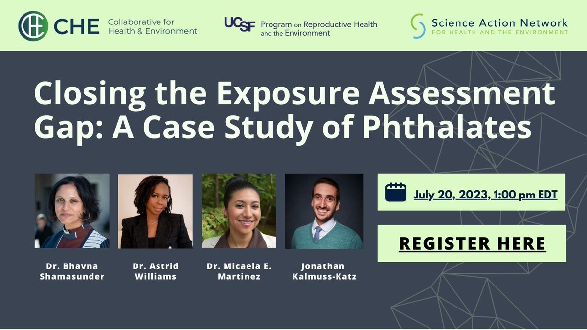 One week from today! Learn how and why it is so important to close the gap in chemical exposure assessments and why this issue is critical to environmental justice. Register here: healthandenvironment.org/webinars/96696