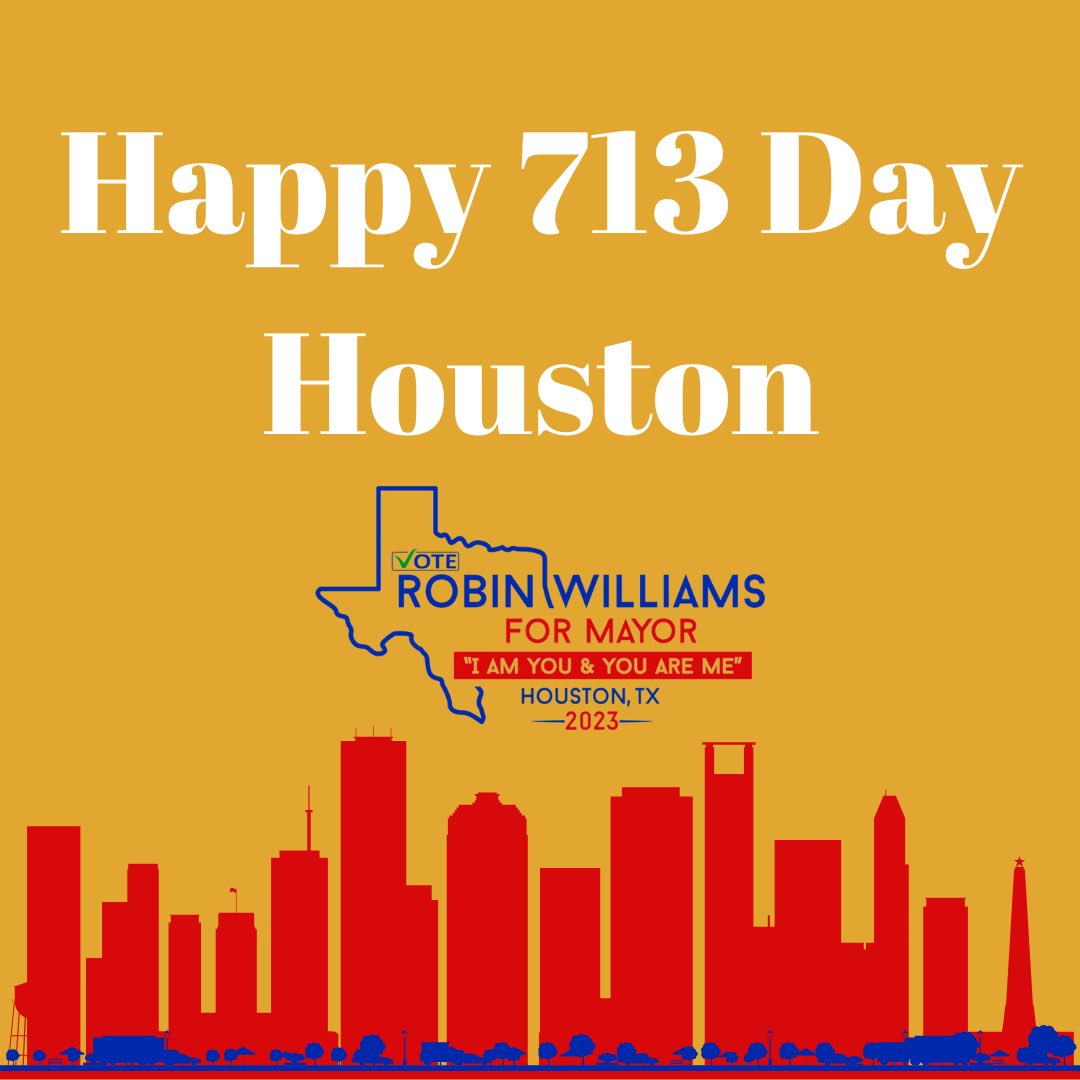 RobinWilliamsM's tweet photo. Houston, Texas - Happy 713 Day! Celebrate and stay hydrated in this summer weather.  
 #713day #htx #htown #rwfm https://t.co/bEmrzdPCN6