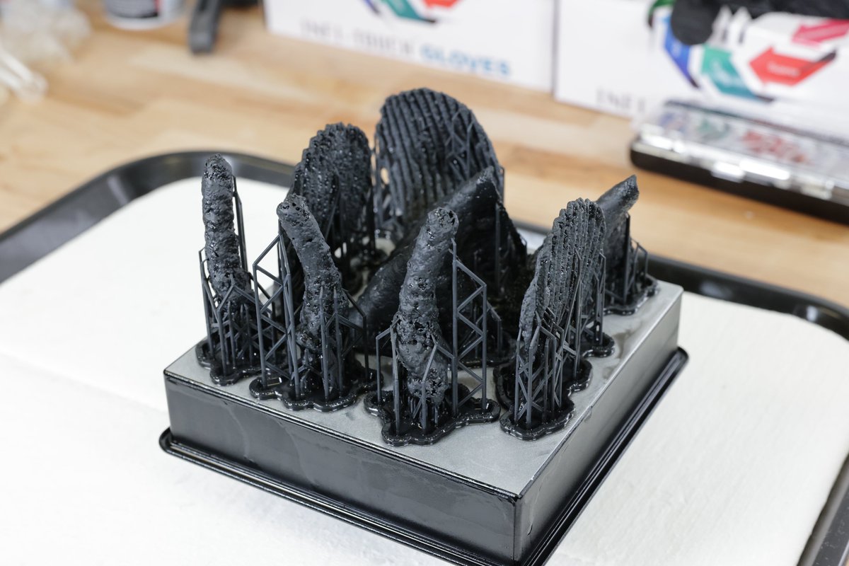 JonBruner's tweet photo. These went straight into our @Formlabs 3D printer, which produced exact duplicates (except for the otherworldly colors…) https://t.co/P0MM9NojF5