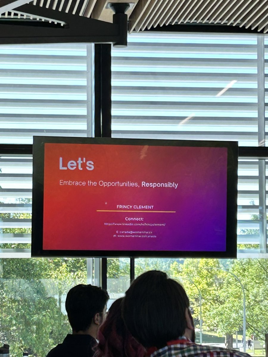 Great conversation about ethically using generative AI <a href="/psewebconf/">PSEWeb 2024</a>. “Humanity has to be at the centre of AI use and governance” - Frincy Clement, Canadian Ambassador for <a href="/women_in_ai/">Women in AI</a>.