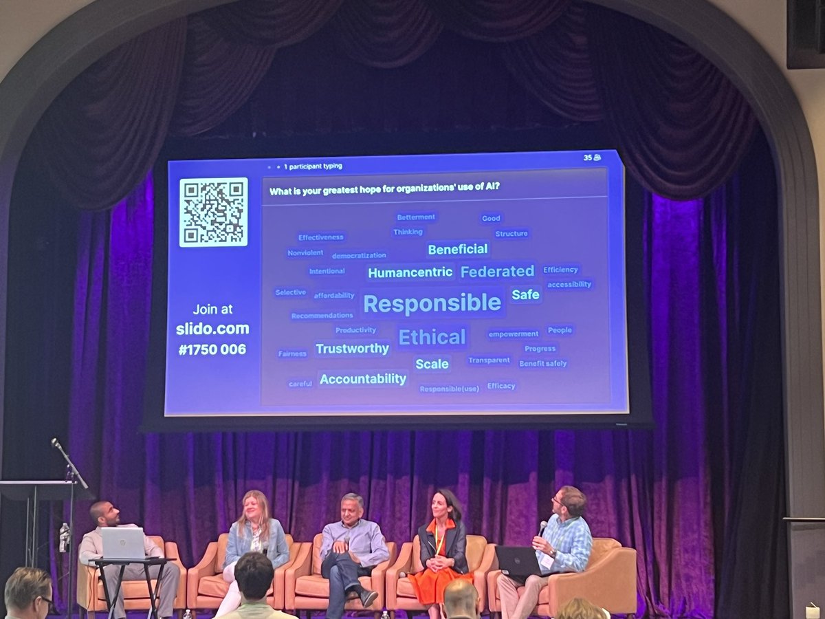 We polled the leaders of the IAPP’s annual leadership retreat “which is your greatest hope for organizations’ use of AI?”. Below are their answers (in word cloud). Cc: <a href="/DennisDHirsch/">Dennis Hirsch</a> <a href="/rohitchauhan/">Rohit Chauhan</a> <a href="/pfizer/">Pfizer Inc.</a>’s Patrice Ettinger and Ahsan Huda and <a href="/Mastercard/">Mastercard</a>’s Caroline Louveaux