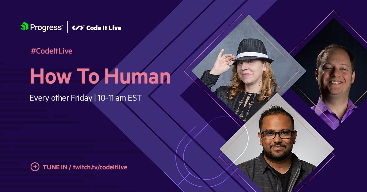 Telerik's tweet photo. What does it take to start an allyship?
Tune in tomorrow at 10 am EST & join @samidip, @jeffreystrauss & Nichol Goldstein as they tackle this important topic together with guest @Chris_L_Ayers on the latest ep of How To Human.
Come hang out on https://t.co/RcdBpBr9ls https://t.co/KdB8oHogXV