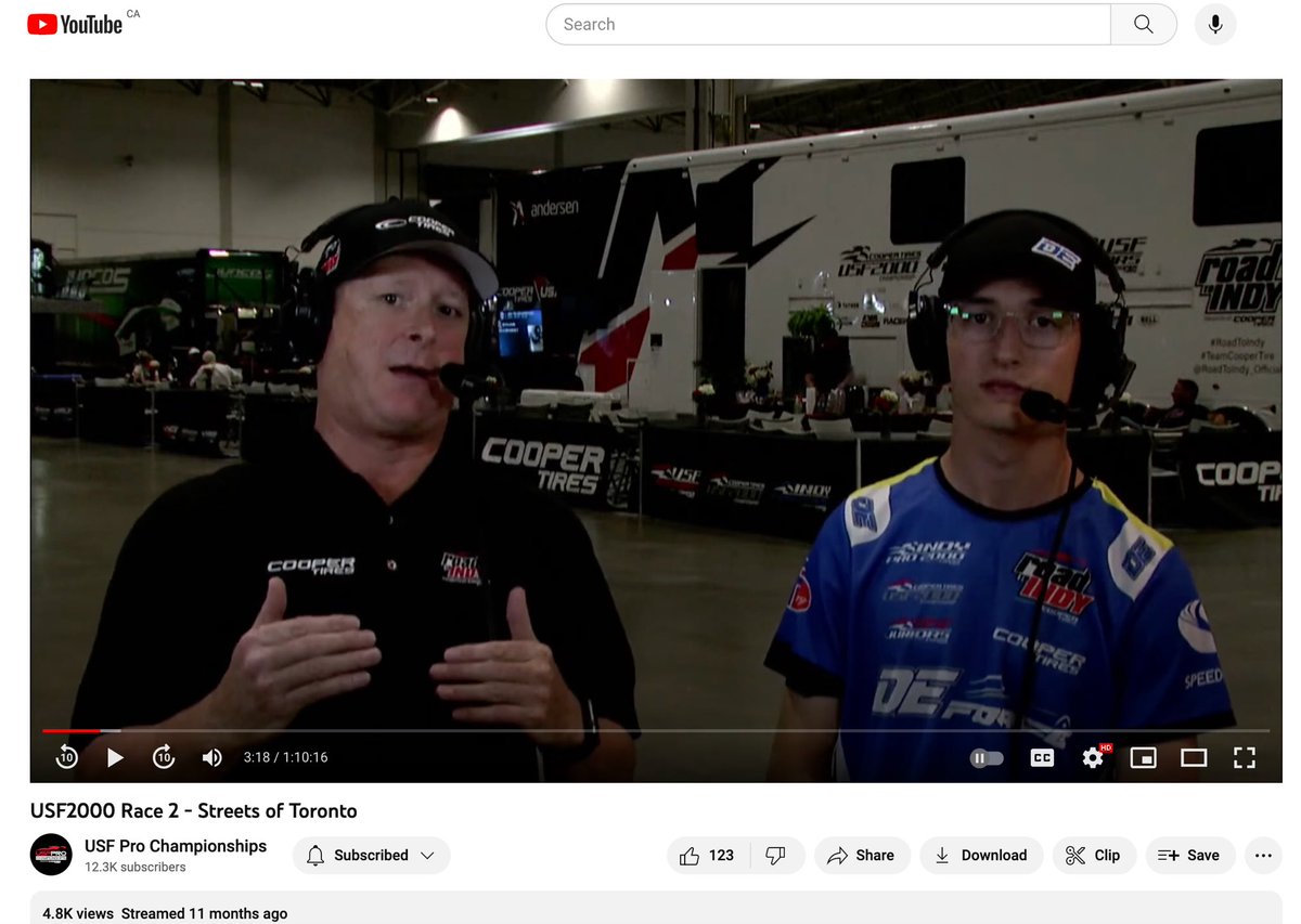 Last year, Mac Clark joined me on a @USFProChamps pre-race broadcast while racing in @USFJuniors, which is not part of the @hondaindy. This year, the Canadian will be on-track and gunning for race wins. We’ll make sure to get him back on a pre-race show as well. 🇨🇦 🏁