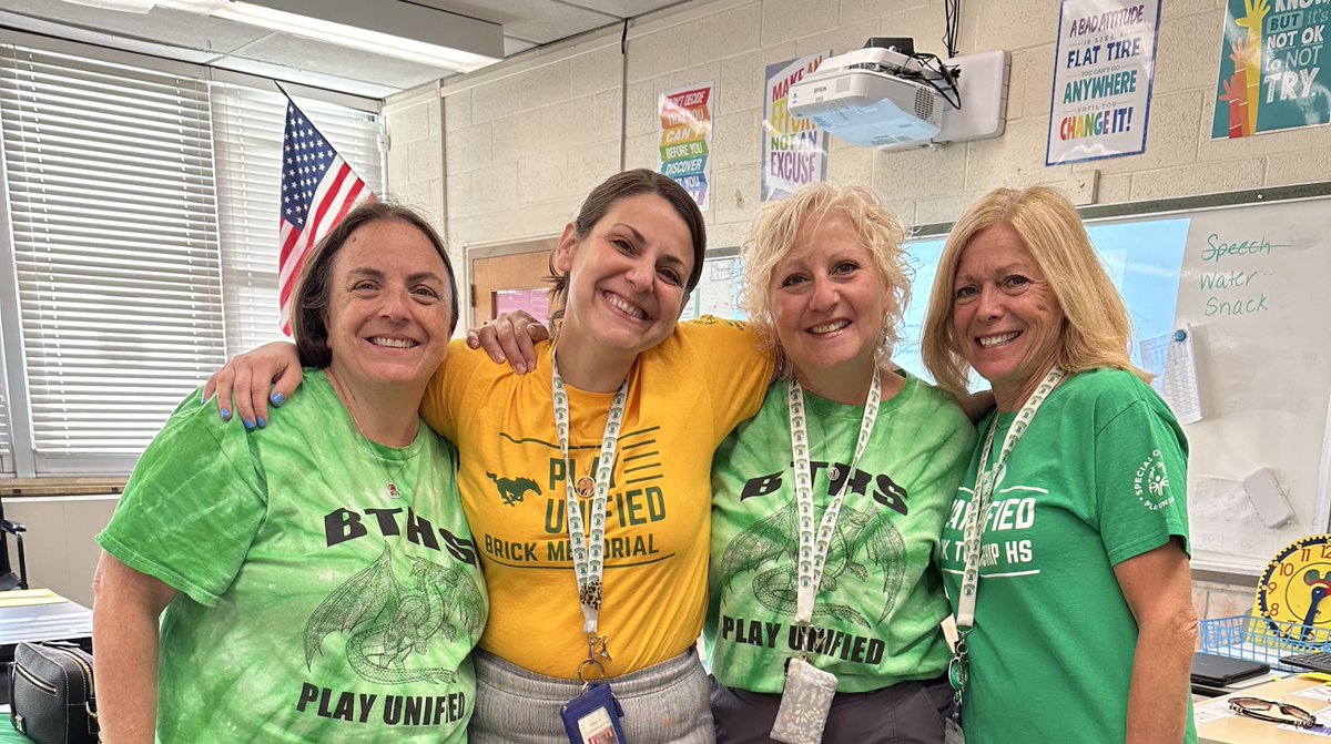 Brick Unified Sports is representing during Extended School Year! Showing their home school pride during Spirit Day! 🐴 🐲 <a href="/BrickMemorialHS/">Mustangs</a> <a href="/BMSTANGSports/">BMSports</a> <a href="/BTHSDragons/">BTHS</a> <a href="/BTUnifiedSports/">@BTHSUnifiedSports</a> <a href="/Brick_K12/">Brick Township Public Schools</a> <a href="/SpecialOlympics/">Special Olympics</a> <a href="/SONewJersey/">Special Olympics NJ</a>