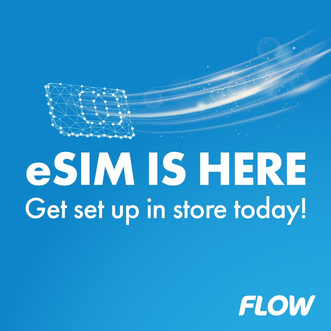 FlowStLucia's tweet photo. eSim is here!
Both Android and iPhone users with a compatible device can enjoy this benefit.
New and existing postpaid customers can get their eSIM for Free while prepaid customers can get theirs for ONLY $25
#GetmorewithFlow https://t.co/PXot2YjhK3