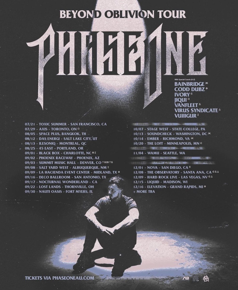 Phaseone has announced a new tour with 25+ dates 😮
