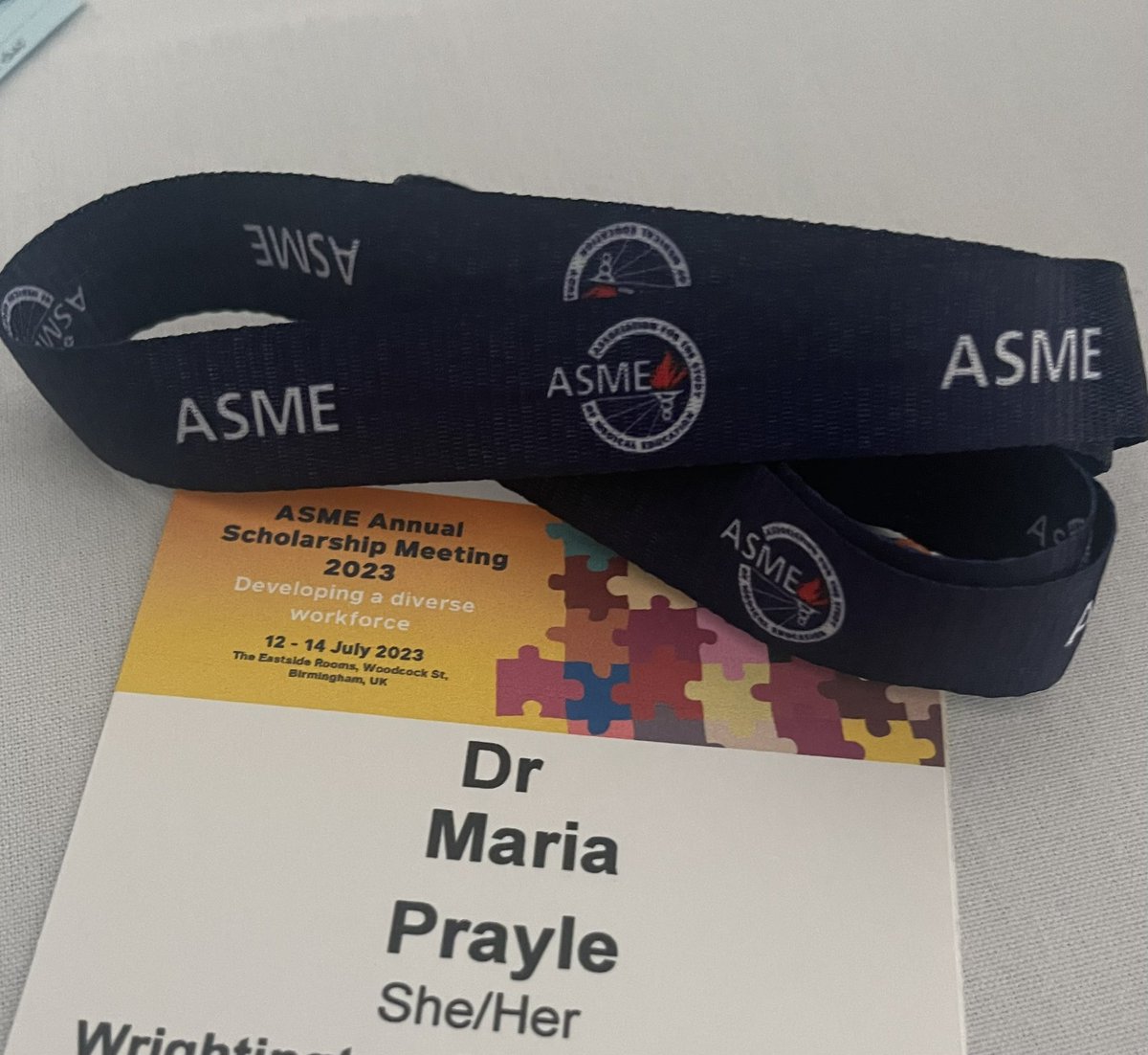 Still to this day, it feels so odd having a Dr title on conference name tags!! 🎊🤯 like who is she?! 

Had a great time at #ASME2023 learning how MedEd can be more inclusive! 

#wideningparticipation #EDI