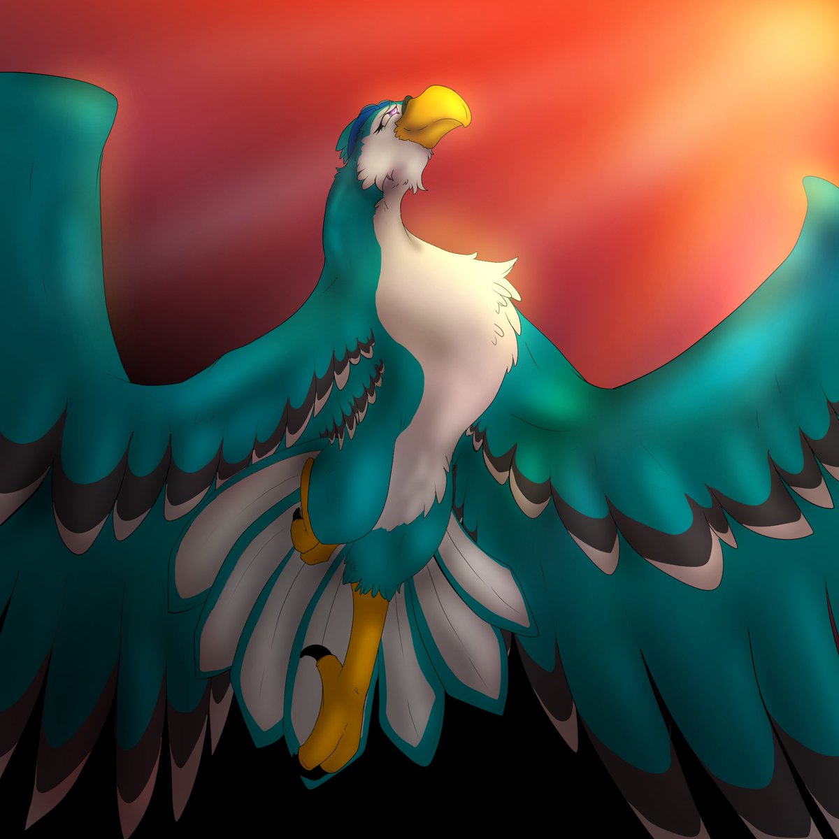 FloofKeblin's tweet photo. So I made a call for anthro characters and got immediately inspired by Oceanity's (mastodon and artfight) Oshi!!

Hope you don't mind I have her a big ole bird twist!!

Enjoy!

(I've not been playing too much fire emblem engage, you have) https://t.co/m0DAPiW2Sa