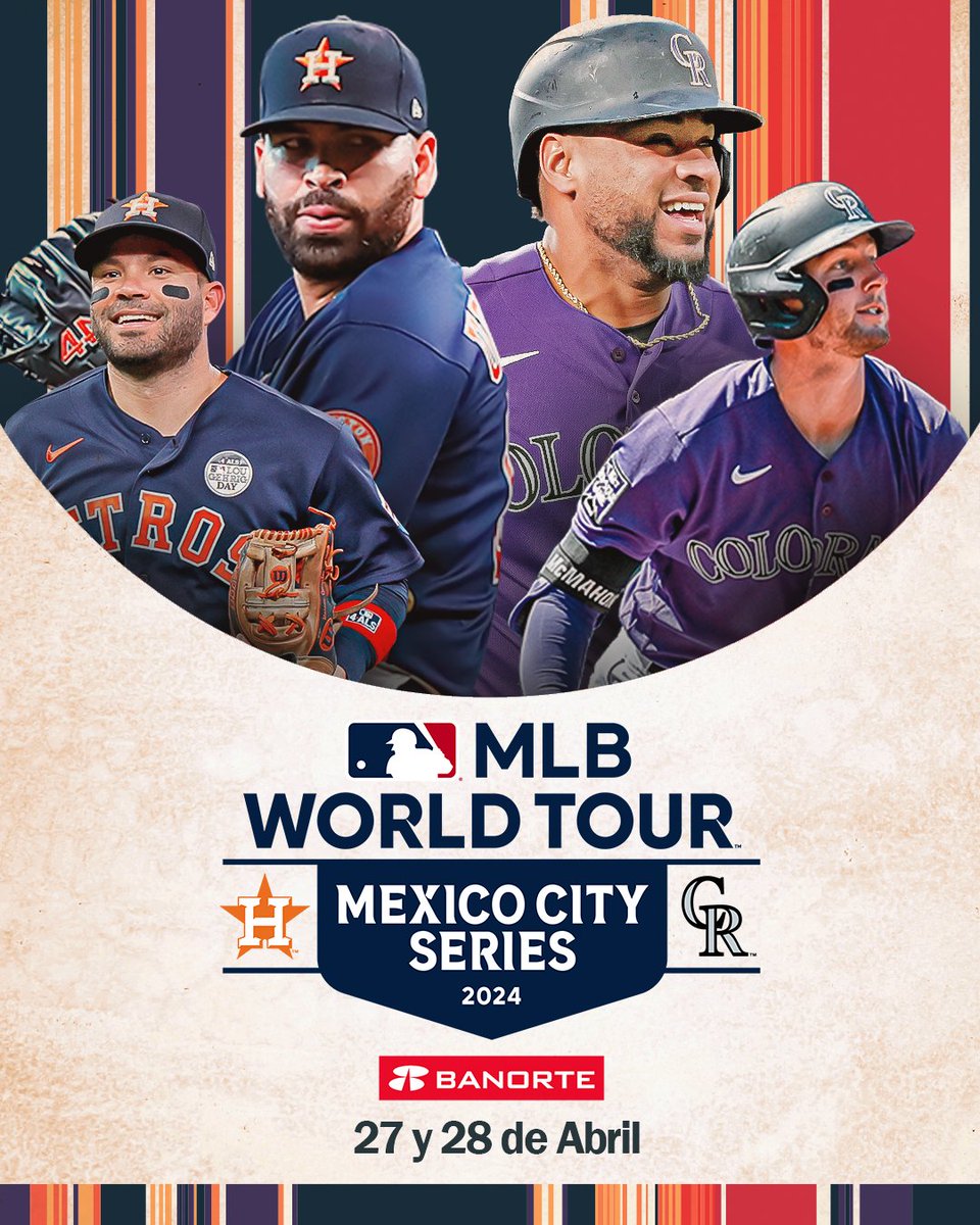 MLB_Mexico's tweet photo. ¿Ya apuntaste las fechas de la #MexicoCitySeries 🇲🇽⚾?
Nos vemos el 27 y 28 de abril en la CDMX.
#YoAmoElBeis https://t.co/XwaIKIi8Jt