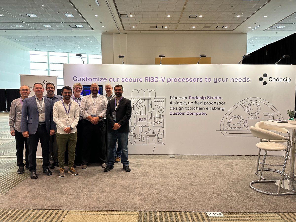 Codasip's tweet photo. The #60DAC is over for another year. We'd like to say a big thank you to everyone for the amazing discussions we had about #CustomCompute and #RISCV.
We can't wait to see you all again soon. You can see the full list of events we are attending here:
https://t.co/qP3IjUSa3P https://t.co/UdPkvjgqSK