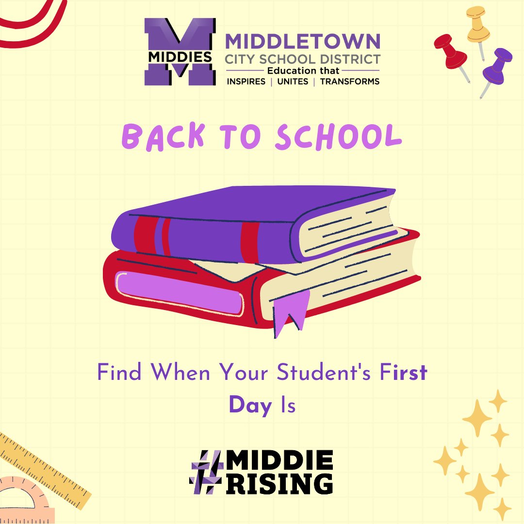 MiddletownOH's tweet photo. Can you believe we're just one month away from the first week of school!?  😳
Follow this link to find out when your student's first day of school is ➡️ https://t.co/ePkgxalrBC #MiddieRising #MiddiesFirstDay
We hope you have a fun &amp; safe rest of your summer! 😎 https://t.co/Rsl0eEfvVL