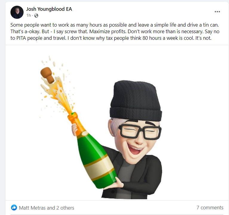 BTDsaysFDT's tweet photo. Hey #TaxTwitter
@JoshYoungblood has some things to tell you.
Listen to the man.
#NoCancelToday
#JoshKnowsThings
#ChickenWhat https://t.co/DaO6O1PYSW