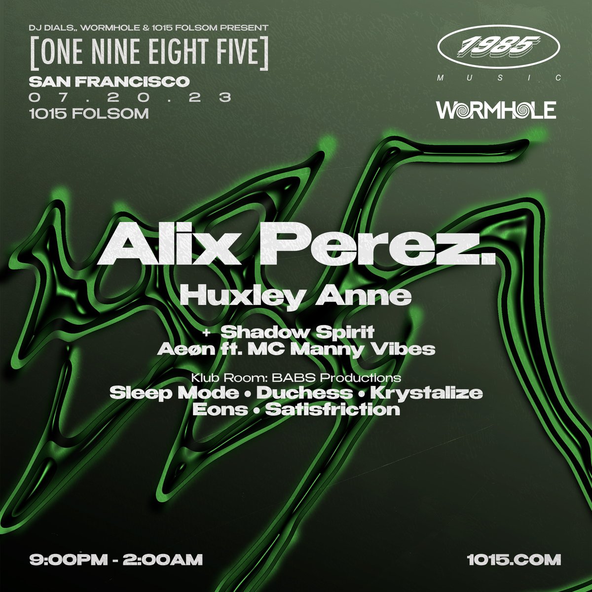 One week from today the legendary <a href="/AlixPerez/">__Alix_Perez__</a> &amp; <a href="/thehuxleyanne/">HUXLEY ANNE</a> will be gracing <a href="/1015sf/">1015sf</a> w/ local support <a href="/shadowspiritdj/">james hawkins</a>, <a href="/Aeonbassbass/">Aeøn</a>, &amp; MC Manny Vibes. We're extra excited to announce that our good friends at BABs will be hosting the upstairs room w/ a stacked lineup of homies!