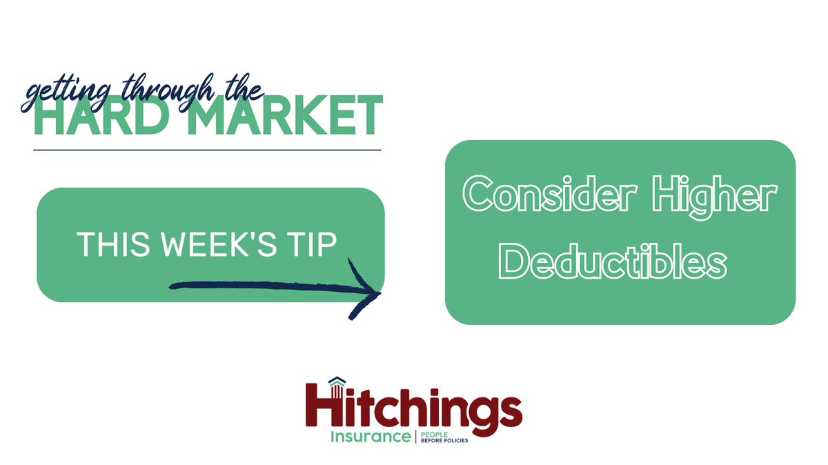 The hard market is not going to last forever, and there are ways to get through it. 

Considering high deductibles is one of them! If you are looking for ways to save now on premiums, increasing your deductibles is an option.