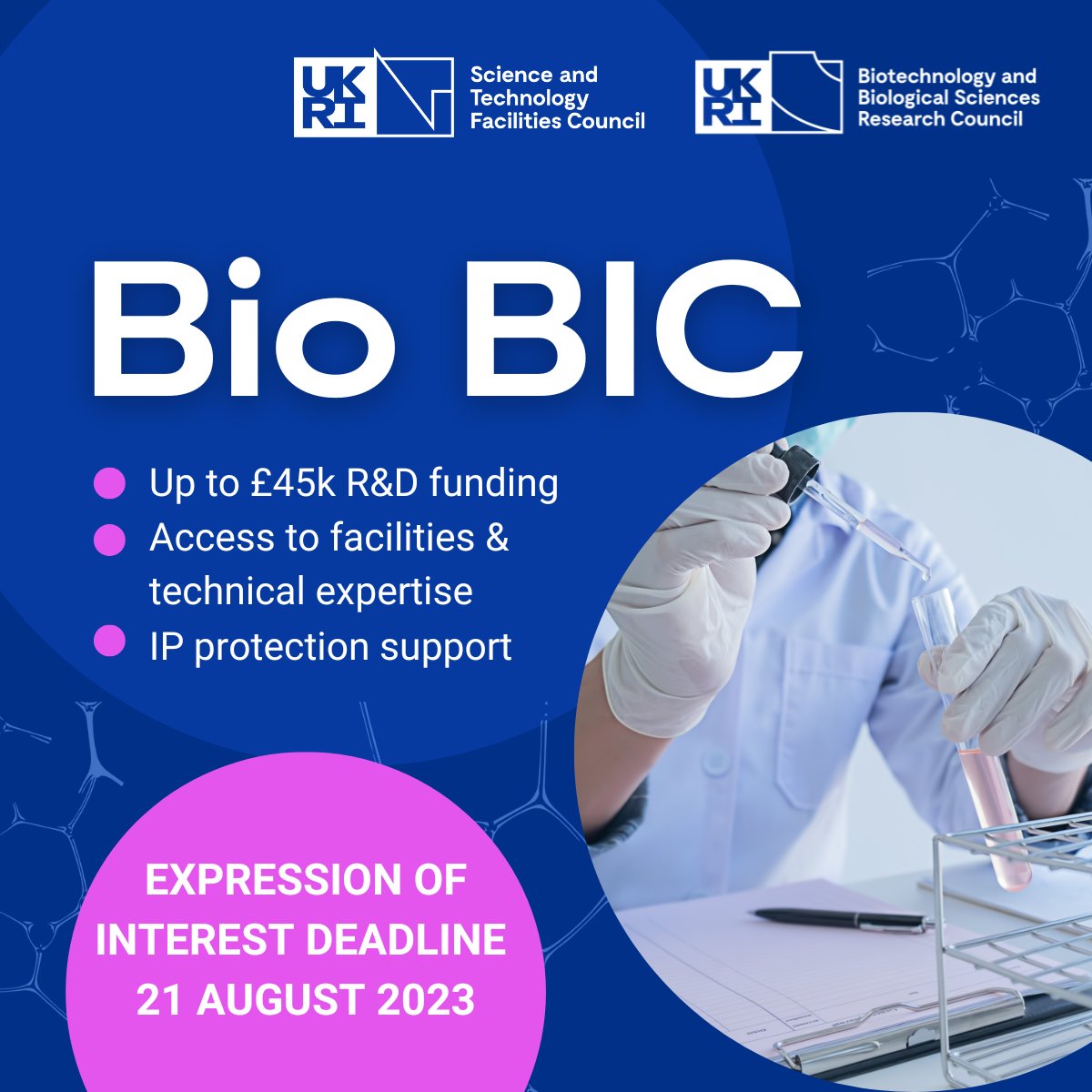 STFC Innovations (@stfc_b2b) on Twitter photo Are you an early-stage Bio Tech company searching for tailored support to help you achieve your commercial potential?
If you have previously received funding from <a href="/UKRI_News/">UK Research and Innovation</a>, you could be eligible for the new Biotechnology Business Incubation Centre (BioBIC) at <a href="/SciTecDaresbury/">Sci-Tech Daresbury</a>. Are you an early-stage Bio Tech company searching for tailored support to help you achieve your commercial potential?
If you have previously received funding from <a href="/UKRI_News/">UK Research and Innovation</a>, you could be eligible for the new Biotechnology Business Incubation Centre (BioBIC) at <a href="/SciTecDaresbury/">Sci-Tech Daresbury</a>.