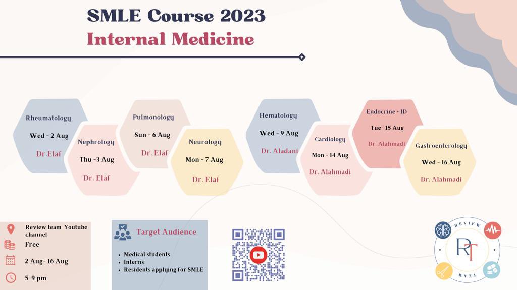 Elaf_Faisal's tweet photo. الكورس المنتظر 👏🏻😍
SMLE course 2023 

يبدأ ٢ أغسطس، الحضور كالعادة متاح للجميع وبدون رسوم، سيتم إرسال روابط حضور الكورس عبر قناة تليقرام الخاصة بالفريق
https://t.co/EOL9QG3Crz

بالنسبة للعروض الخاصة بمحاضراتي حتنرسل على قناتي الخاصة 
https://t.co/XKMa6B2Jno

كل التوفيق لكم 🌸 https://t.co/adj7cXkLv9
