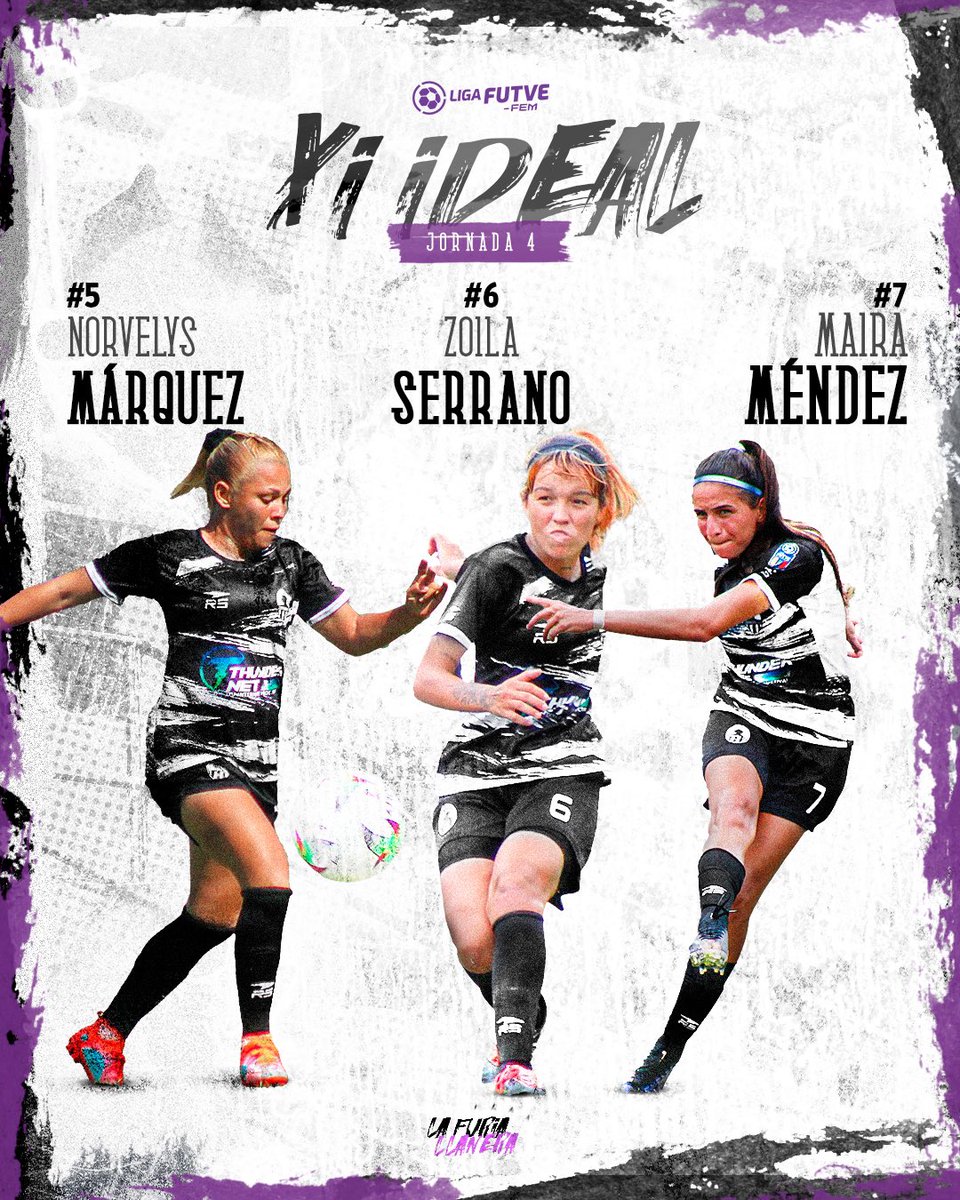 📋🤩 Tres de nuestras blanquinegras, Norvelys Márquez, Zoila Serrano y Maira Méndez figuran en el #OnceIdeal de la jornada 4 de la @LigaFUTVEFem.

💜 ¡Felicidades, chicas! 💜 

#VamosZamora #ZamoraGrande