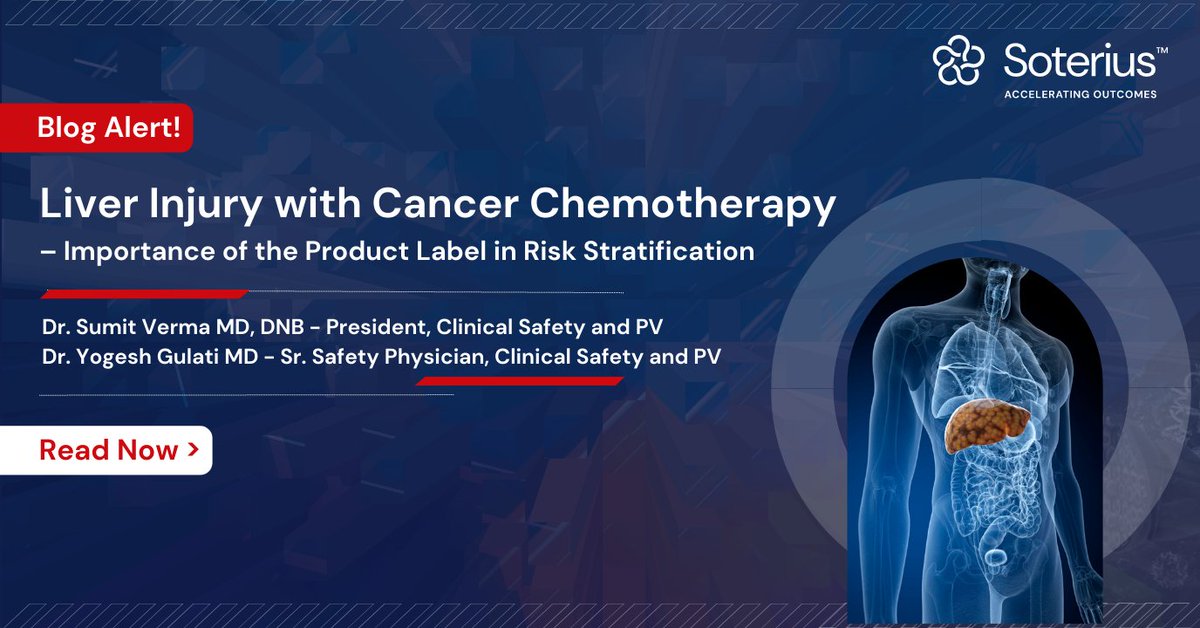 Understand the pattern of #hepatotoxicity with standard chemotherapeutic drugs and the newer class of immunotherapies in our latest blog @ bit.ly/3Jdjb64

#Soterius #CancerTreatment #LiverToxicity #PatientCare #immunotherapy #chemotherapy #liverinjury #oncology