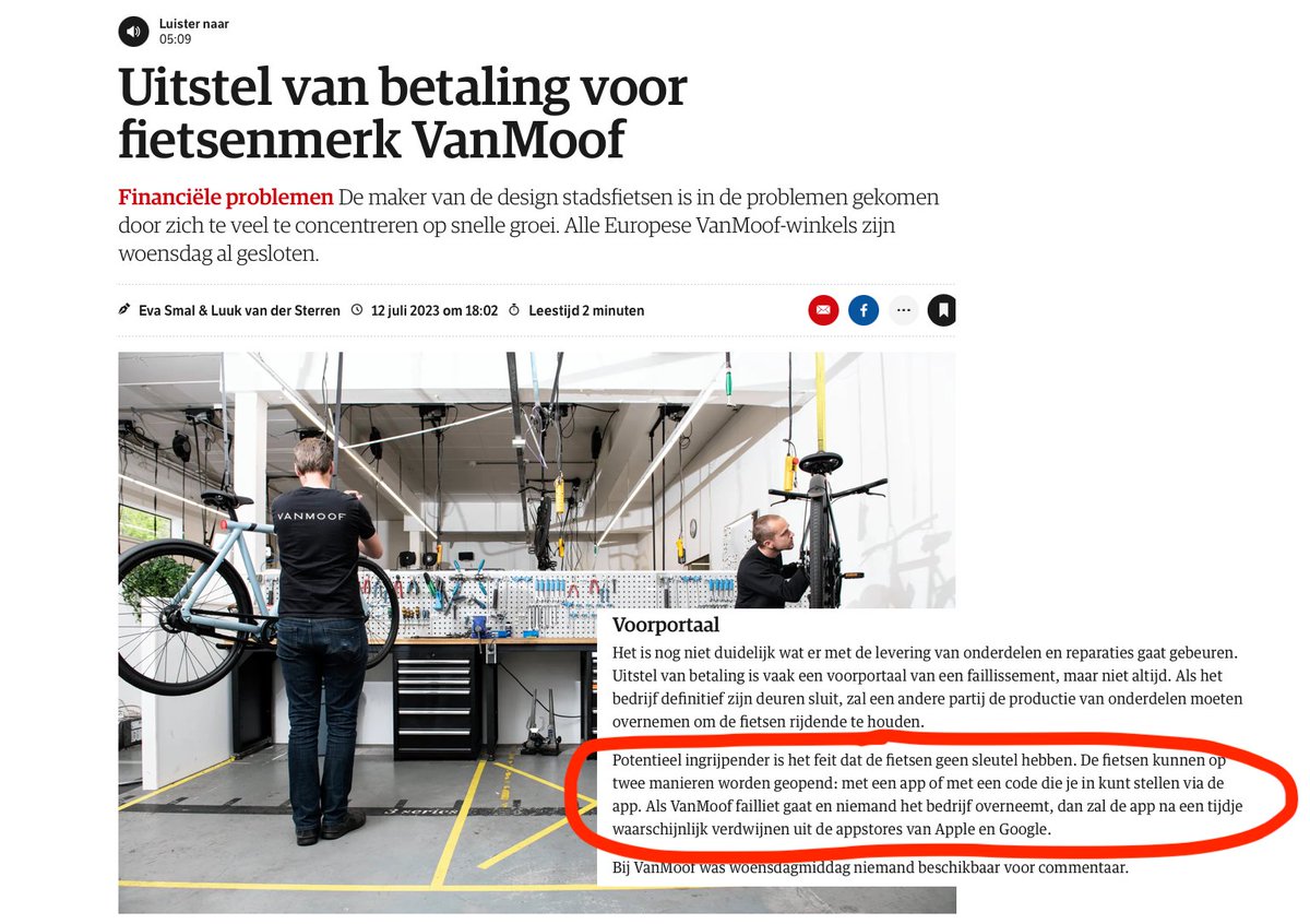 marcoderksen's tweet photo. Voor de zekerheid toch maar de digitale gegevens van mijn VanMoof gedownload via https://t.co/UKmDOuHbbL #VanMoof #EncryptionKey https://t.co/lSDyuAsWZg