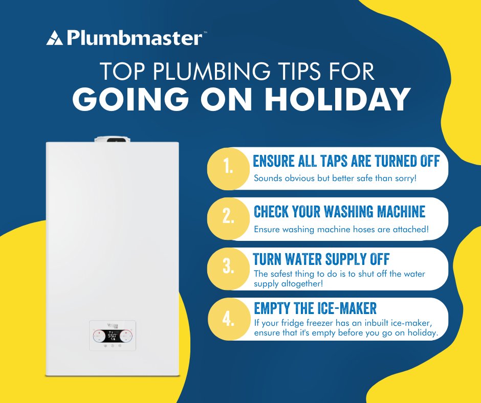 Plumbmaster's top tips if you are heading off on your holidays this summer!☀️😎