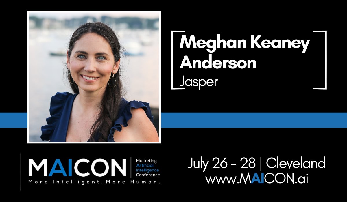 #MAICON23 speaker @meghkeaney from @heyjasperai will discuss 'Generative AI: A Marketing Turning Point' at this year's event! Don't miss out. Current discounts end this Friday + TW100 saves an extra $100! maicon.ai
