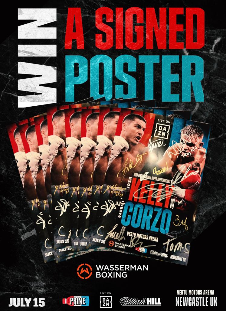 WassermanBoxing's tweet photo. WIN a signed #KellyCorzo poster💥

1️⃣Follow @WassermanBoxing 🥊
2️⃣ RT this post 🔁
3️⃣ Comment your fight prediction with the #KellyCorzo 

Winner announced Saturday morning, good luck! 💫 https://t.co/ptJHlGjnf4