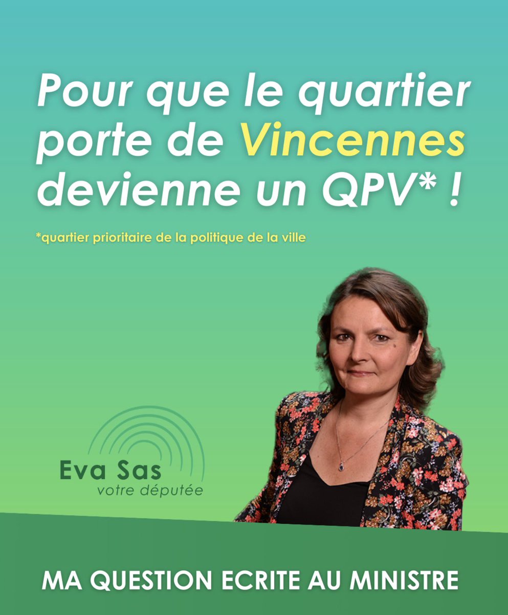 _EvaSas's tweet photo. Les difficultés socio-économiques que connaissent les habitant•es du quartier #PorteDeVincennes nécessitent une attention particulière de l’État.
J’interpelle @OlivierKlein93, Ministre de la Ville pour un classement en QPV de ce quartier
Ma question écrite ⬇️
#Paris12 #Paris20 https://t.co/3R24pGiA7Z