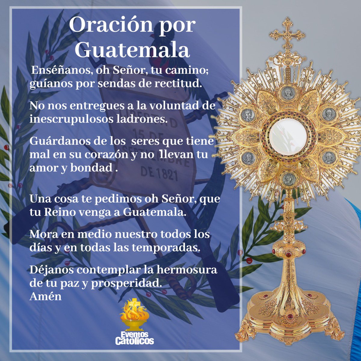 En este jueves eucarístico nos postramos  ante Jesús Vivo y Verdadero clamando por nuestra devota Guatemala acompáñanos por medio de nuestro teléfono de oración 22513743. #jueveseucarístico