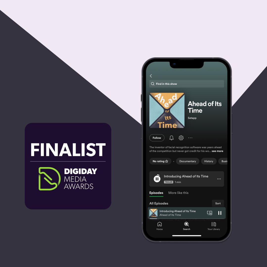 Original podcast Ahead of Its Time made it to the shortlist of the prestigious Digiday Media Awards in the Best Podcast category. While we didn't win this time, we're thrilled to be among the impressive list of finalists such as @IBM and @HarvardBiz 🎙️✨ Thanks to all of you…
