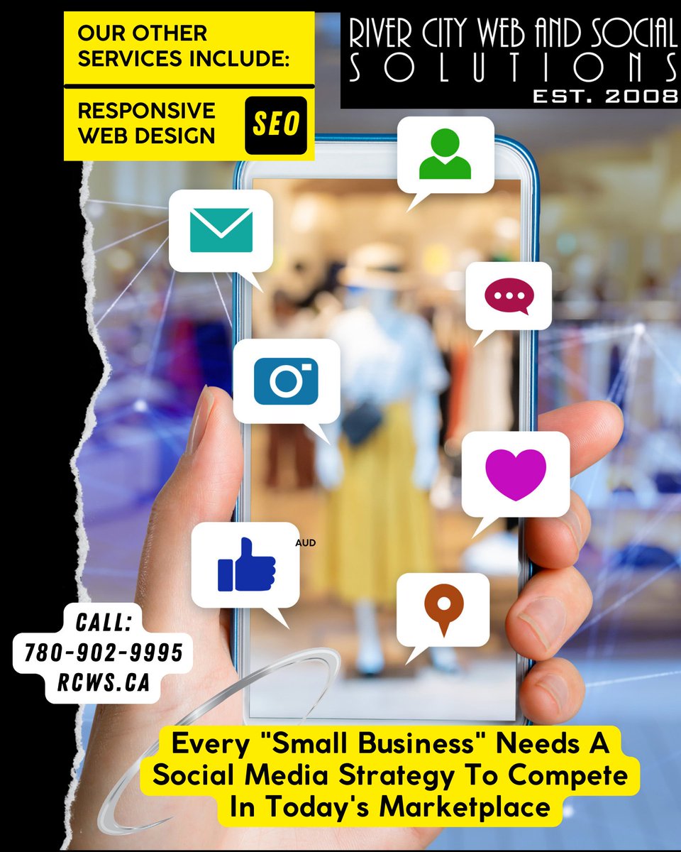 YEG_SocialDude's tweet image. Our team stays up-to-date with the latest trends and best practices, saving you time and ensuring your social media efforts are effective and on point. #EffectiveStrategy

River City Web &amp;amp; Social (est. 2008)
$99./month #SocialMedia
🌐rcws.ca
(780) 902-9995