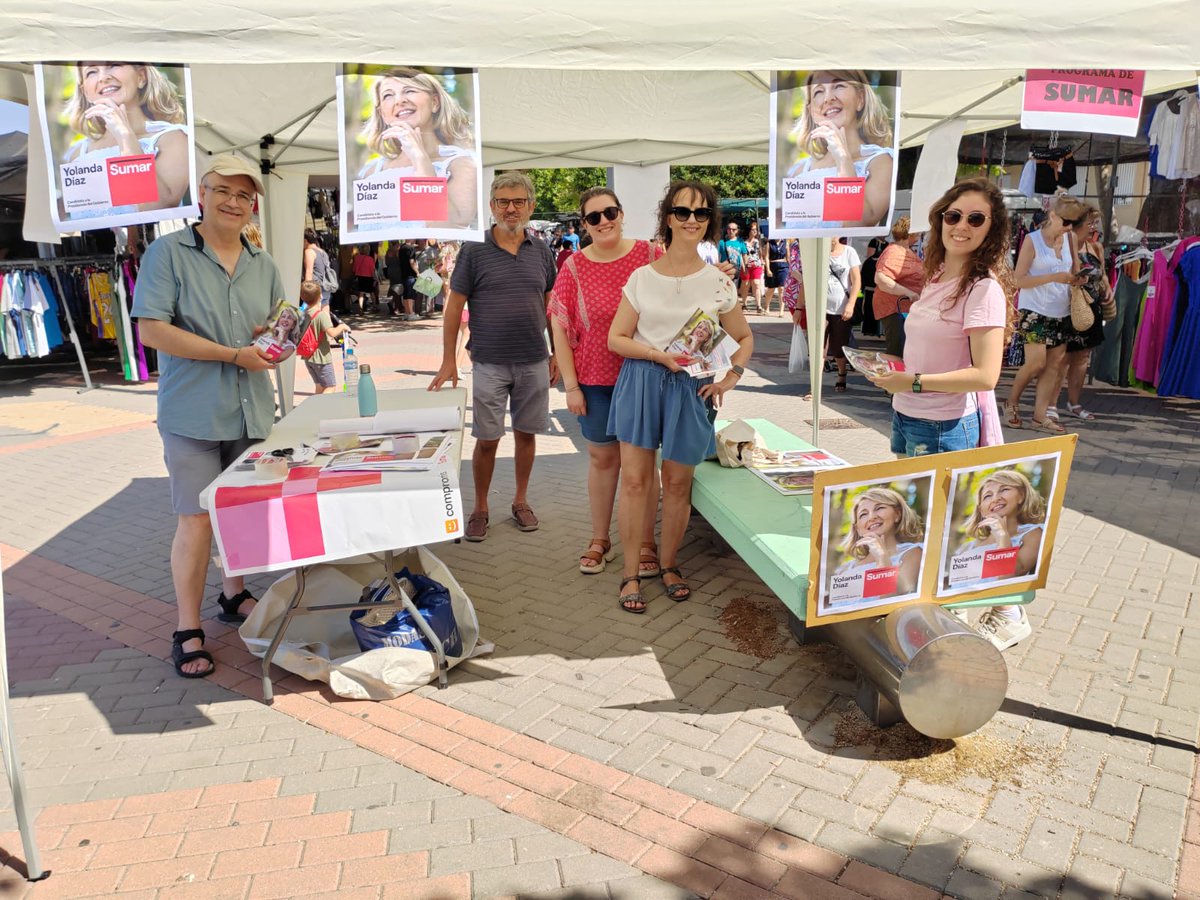 eupodemosville's tweet photo. ➕ Esta mañana hemos estado en el Mercado informando a la ciudadanía de la importancia de votar el próximo #23J a @Sumar 
Encuentra nuestras mesas informativas los próximos días en las calles de Villena.

#VotaSumar #YolandaDíaz
#EsPorTi https://t.co/RUeKizBehg