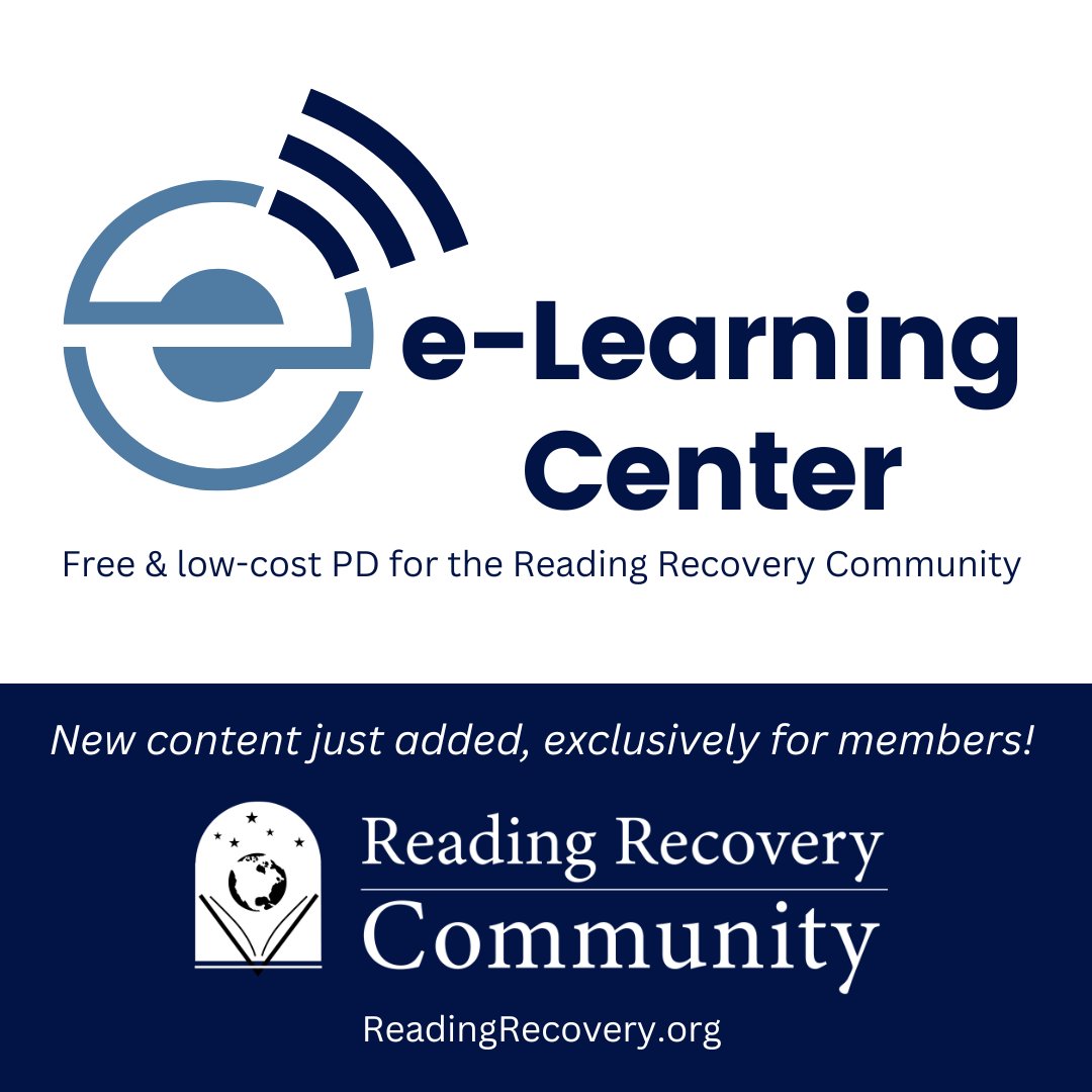 Couldn't make it to Indy for the International Institute? Power up your summer PD from home with free & low-cost sessions in the Reading Recovery Community's e-Learning Center. readingrecovery.org/resources/lear…